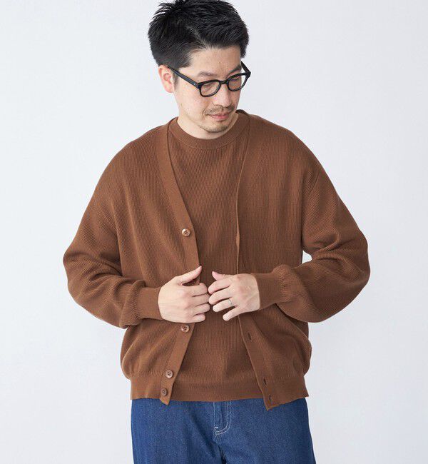 SHIPS「SHIPS: 奥山メリヤス Vネック カーディガン」|カーディガン|