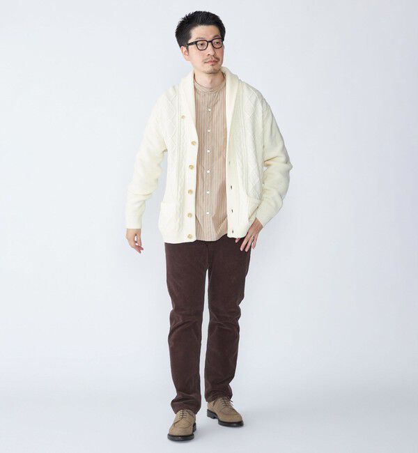 SHIPS「SHIPS: 〈手洗い可能〉ウールコットン アラン ショール カーディガン」|カーディガン|