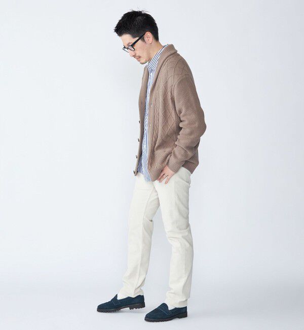 SHIPS「SHIPS: 〈手洗い可能〉ウールコットン アラン ショール カーディガン」|カーディガン|