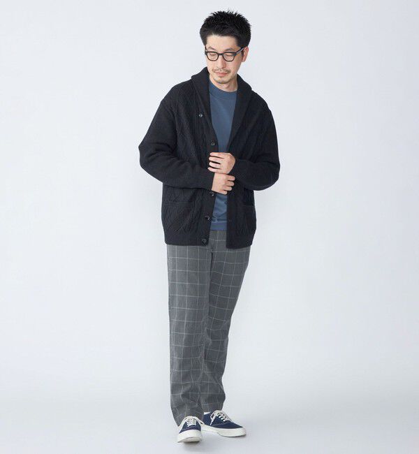 SHIPS「SHIPS: 〈手洗い可能〉ウールコットン アラン ショール カーディガン」|カーディガン|