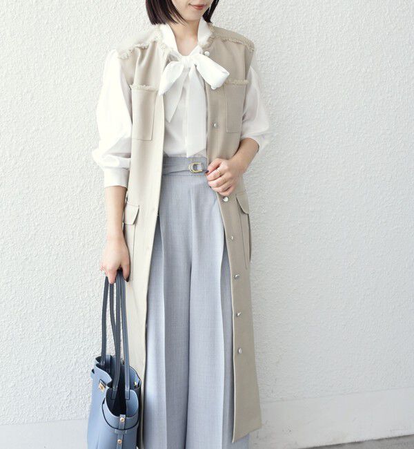 SHIPS Colors 「SHIPS Colors:ミックスツイード フリンジ ワンピース 2◇」|ワンピース|ベージュ