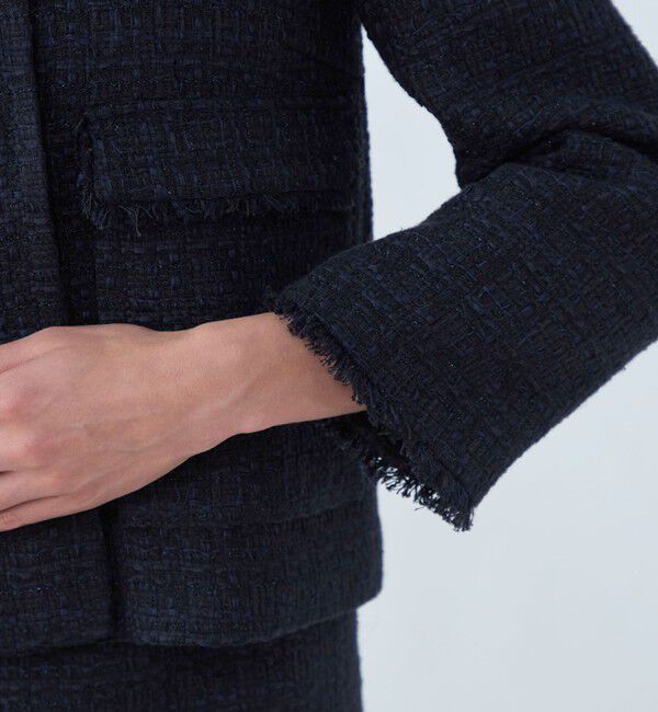 Ballsey「ラメミックスツイード セミダブルクルージャケット」|ノーカラージャケット|