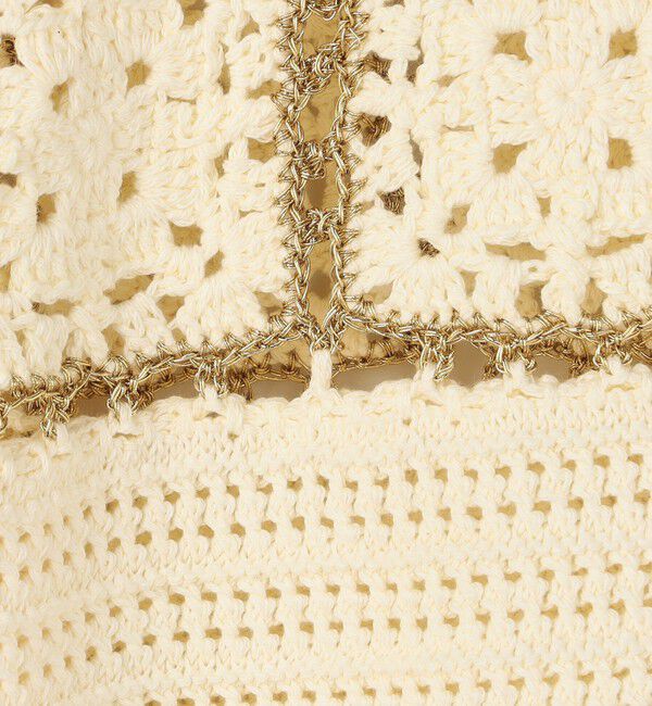 MACPHEE「ギマクロシェ シャツカラーカーディガン」|カーディガン|