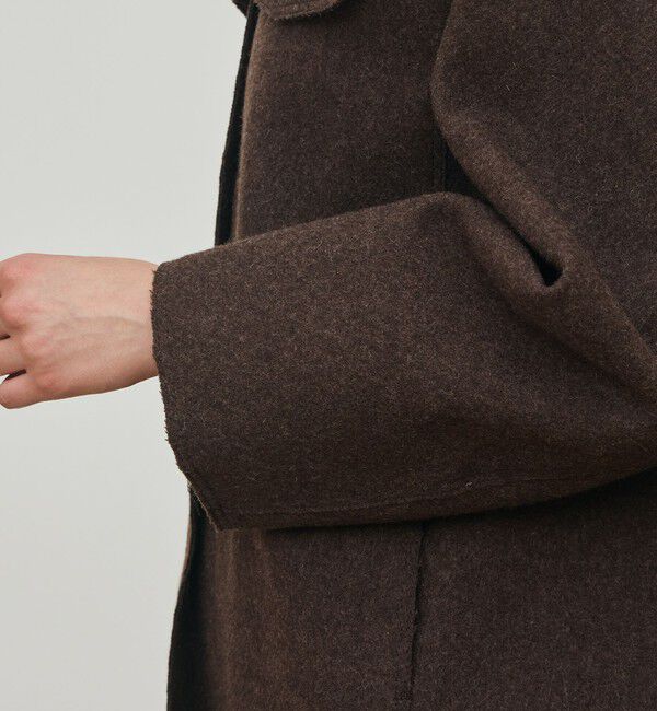 DES PRES「ミルドウール ショートコート」|ノーカラーコート|