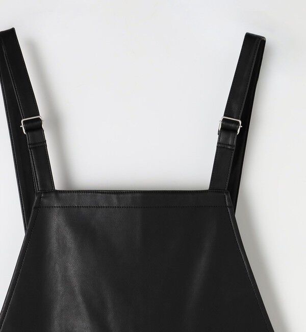 MACPHEE「レザーライク サロペット」|オールインワン|