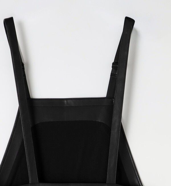 MACPHEE「レザーライク サロペット」|オールインワン|