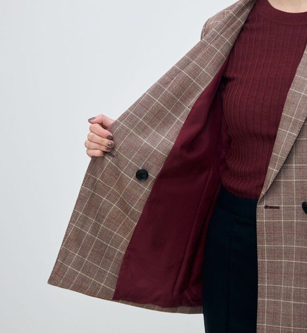 TOMORROWLAND collection「バーガンディウィンドウ ダブルブレストジャケット」|テーラードジャケット|