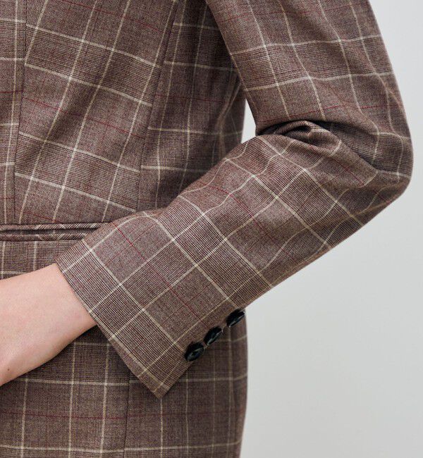 TOMORROWLAND collection「バーガンディウィンドウ ダブルブレストジャケット」|テーラードジャケット|