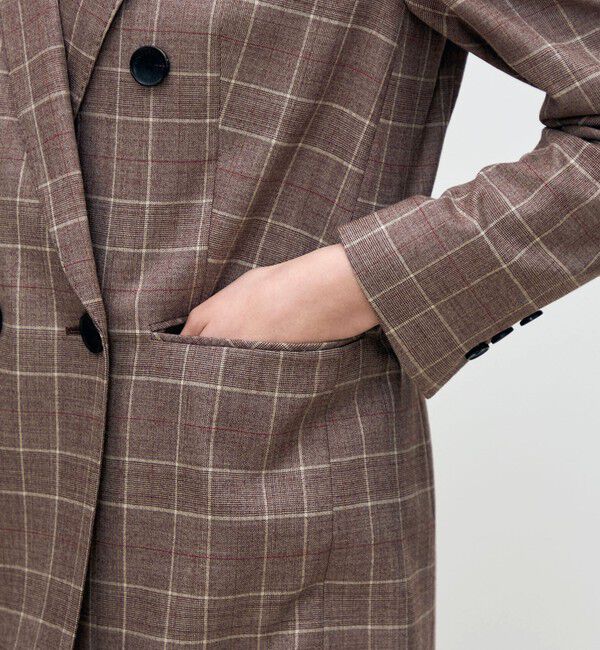 TOMORROWLAND collection「バーガンディウィンドウ ダブルブレストジャケット」|テーラードジャケット|