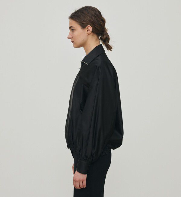 DES PRES「トリアセテートシルクサテン ジップアップブルゾン」|ブルゾン・スタジャン|