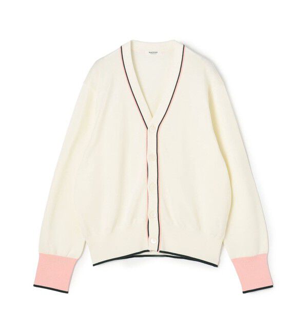 MACPHEE「ドライコットン Vネックカーディガン」|カーディガン|12 ピンク系
