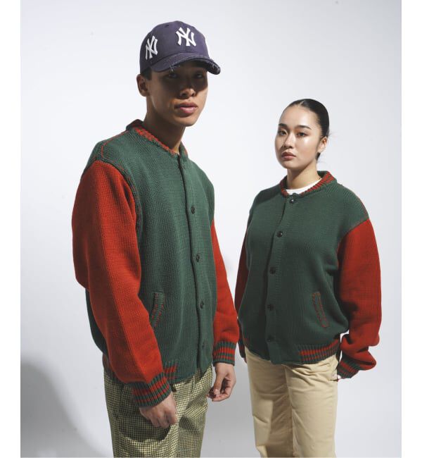 JOINT WORKS「クラフトステッチ ニットスタジャン / Craft-stitched Stadium Knit Jacket」|カーディガン|