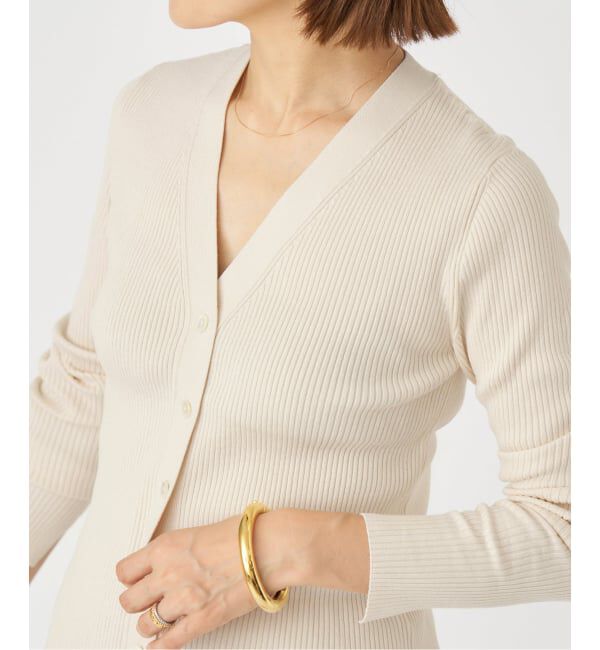 IENA「リブVネックカーディガン」|カーディガン|