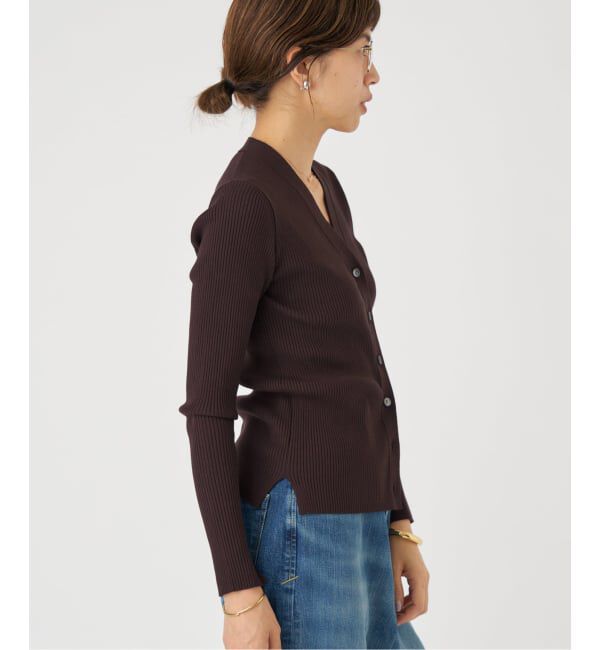 IENA「リブVネックカーディガン」|カーディガン|