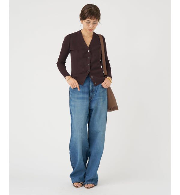 IENA「リブVネックカーディガン」|カーディガン|