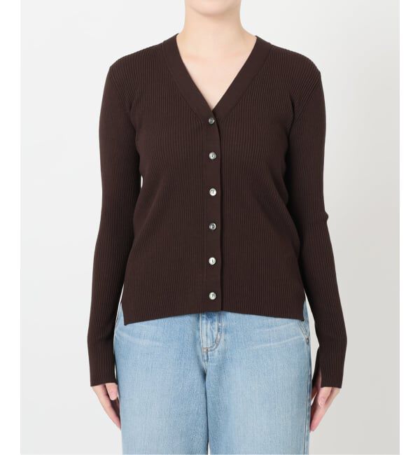 IENA「リブVネックカーディガン」|カーディガン|