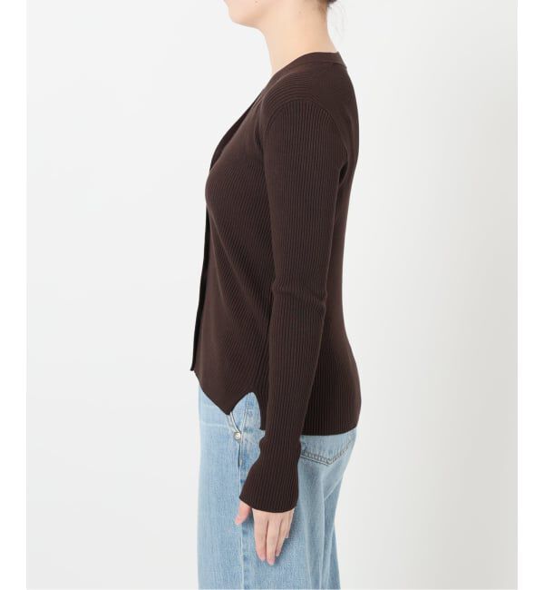 IENA「リブVネックカーディガン」|カーディガン|