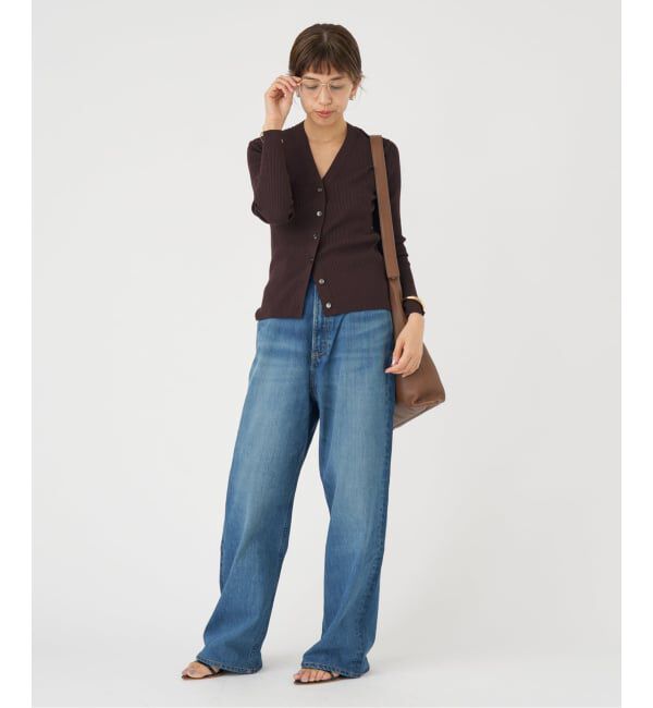 IENA「リブVネックカーディガン」|カーディガン|