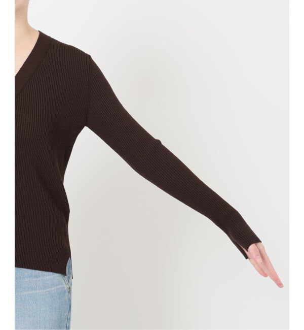 IENA「リブVネックカーディガン」|カーディガン|