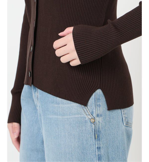 IENA「リブVネックカーディガン」|カーディガン|