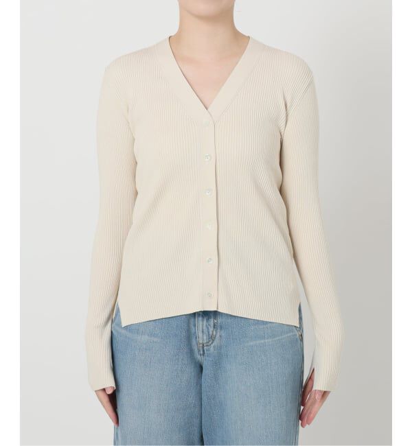 IENA「リブVネックカーディガン」|カーディガン|