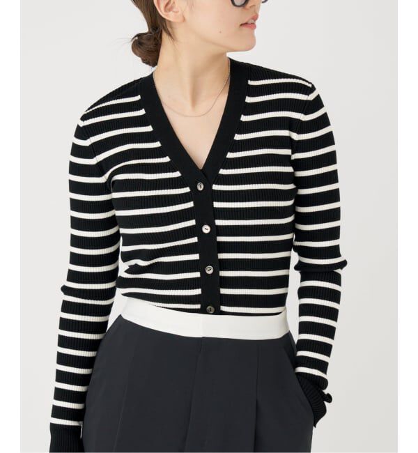 IENA「リブVネックカーディガン」|カーディガン|