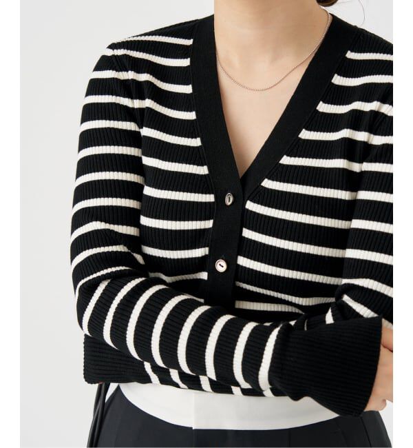 IENA「リブVネックカーディガン」|カーディガン|