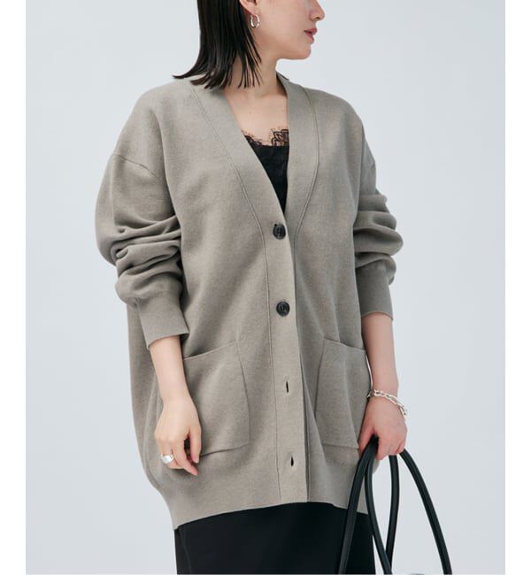 VERMEIL par iena「コットンカシミヤ WジャガードVネックカーディガン」|カーディガン|グレーB