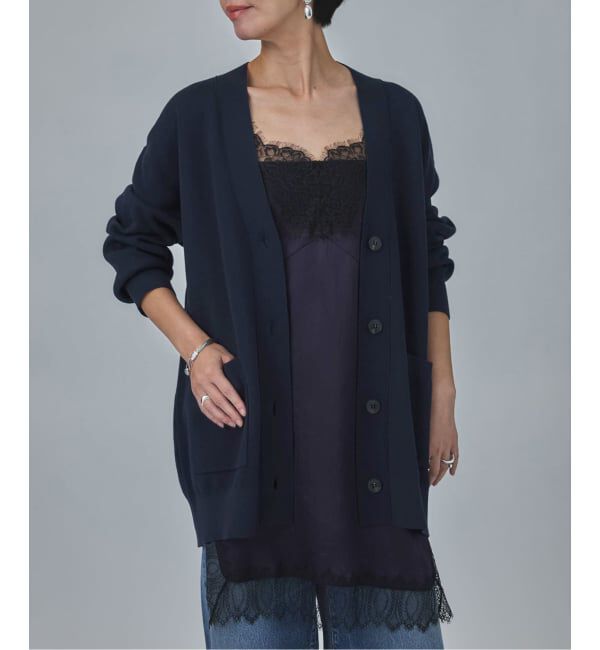 VERMEIL par iena「コットンカシミヤ WジャガードVネックカーディガン」|カーディガン|