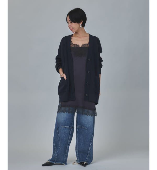 VERMEIL par iena「コットンカシミヤ WジャガードVネックカーディガン」|カーディガン|