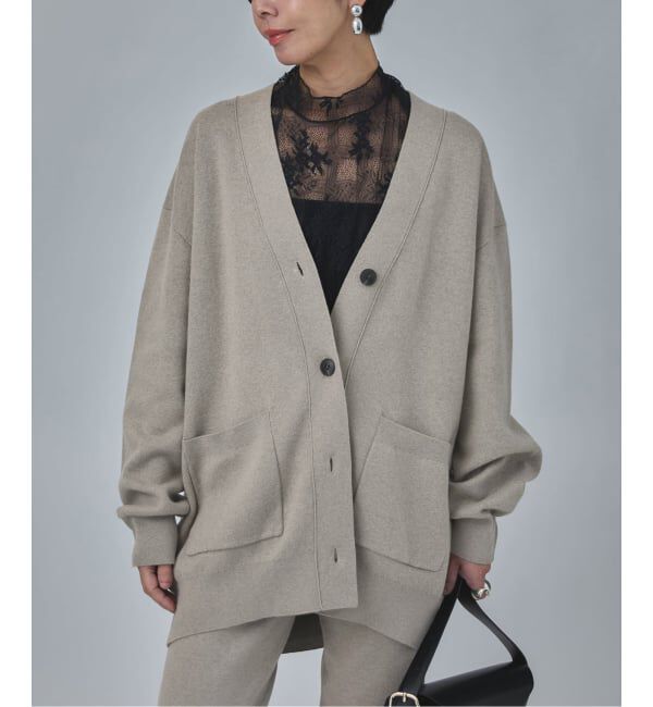 VERMEIL par iena「コットンカシミヤ WジャガードVネックカーディガン」|カーディガン|