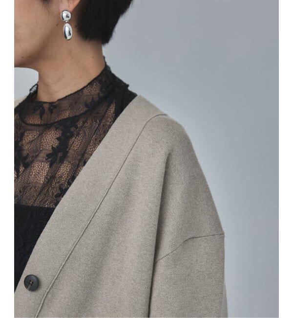 VERMEIL par iena「コットンカシミヤ WジャガードVネックカーディガン」|カーディガン|