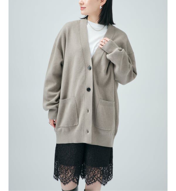 VERMEIL par iena「コットンカシミヤ WジャガードVネックカーディガン」|カーディガン|