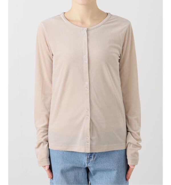 SLOBE IENA「《2枚セット》ベロアセットプルオーバー」|カーディガン|ベージュ