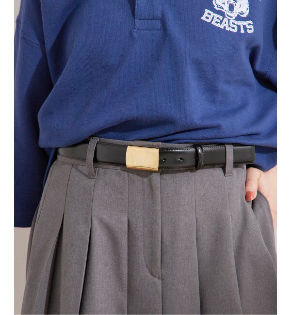 journal standard L'essage「【MAISON BOINET】30 mm plaque belt in box leather line：ベルト」|ベルト|ブラック