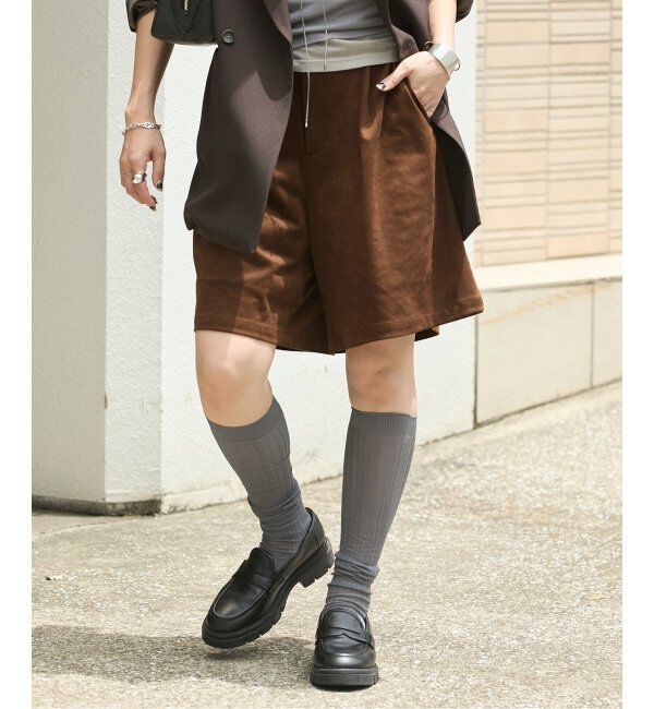 JOURNAL STANDARD「フェイクスエードハーフパンツ」|その他|ブラウン
