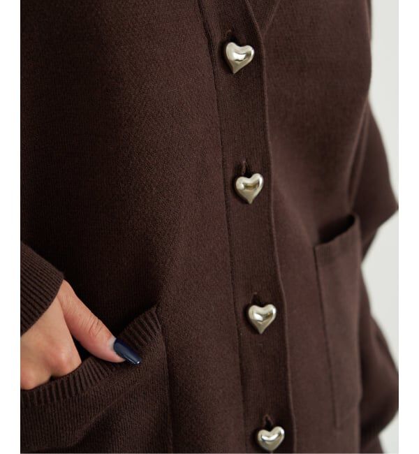 U by SPICK&SPAN「ハートボタンVカーディガン」|カーディガン|