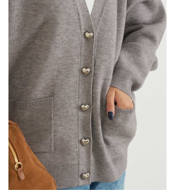U by SPICK&SPAN「ハートボタンVカーディガン」|カーディガン|