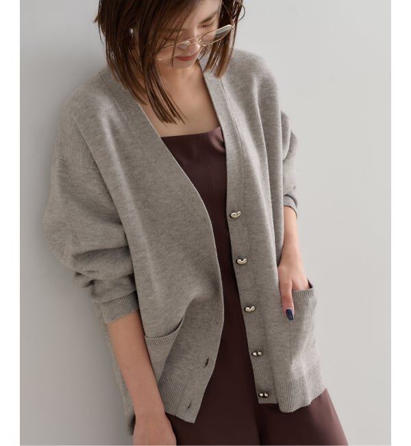 U by SPICK&SPAN「ハートボタンVカーディガン」|カーディガン|
