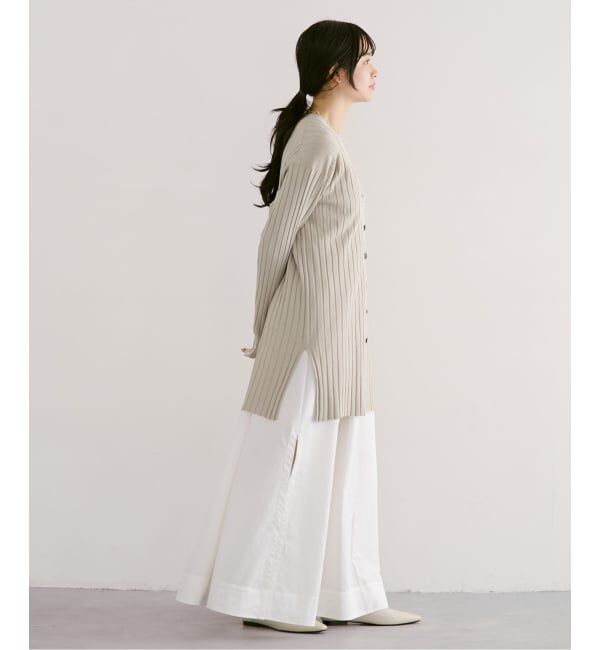 NOBLE「《セットアップ対応》RY/PL ワイドリブVネックカーディガン」|カーディガン|