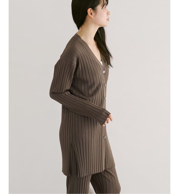 NOBLE「《セットアップ対応》RY/PL ワイドリブVネックカーディガン」|カーディガン|