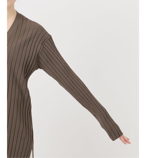 NOBLE「《セットアップ対応》RY/PL ワイドリブVネックカーディガン」|カーディガン|