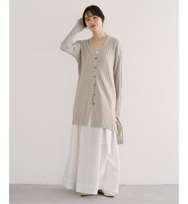 NOBLE「《セットアップ対応》RY/PL ワイドリブVネックカーディガン」|カーディガン|