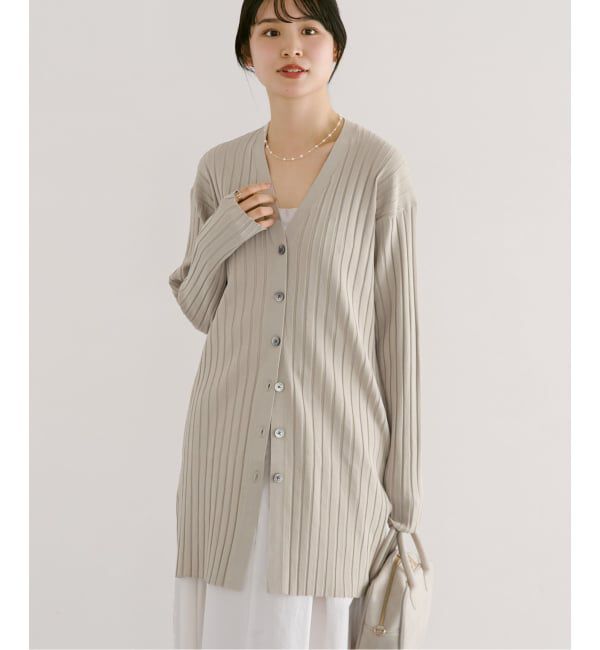 NOBLE「《セットアップ対応》RY/PL ワイドリブVネックカーディガン」|カーディガン|