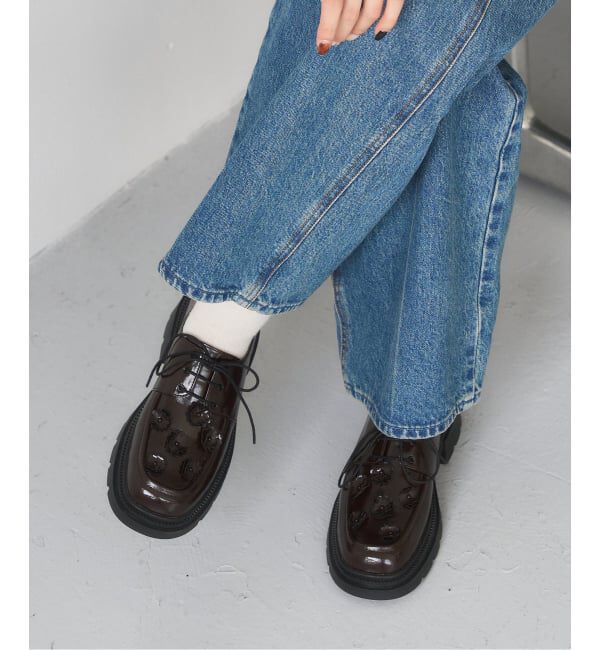  「アツゾコフラワーレースアップ」|ローファー|