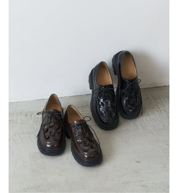  「アツゾコフラワーレースアップ」|ローファー|