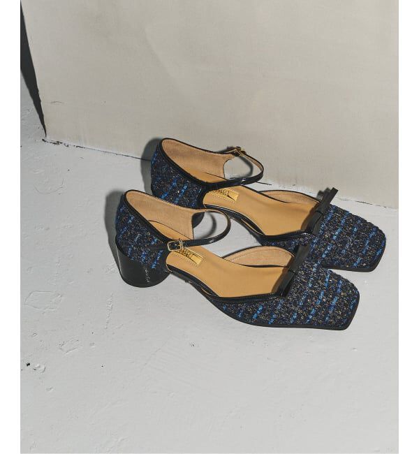 GRISE「GRISE5cmスクエアEMBROIDERYセパレートパンプス」|パンプス|ネイビー