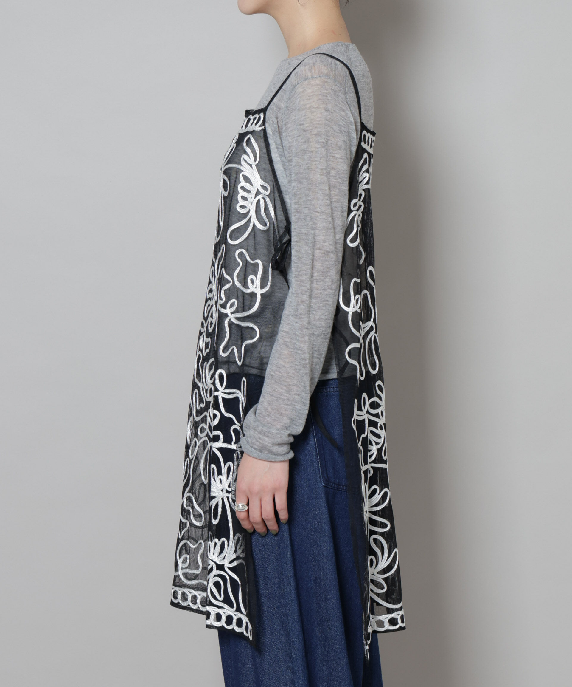 nano･universe「Sara mallika/TULLETAPEEMBRIODERY CAMI DRESS」|ワンピース|