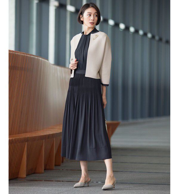 自由区「【洗える】ポリエステルホールガーメントボレロ ニット」|カーディガン|