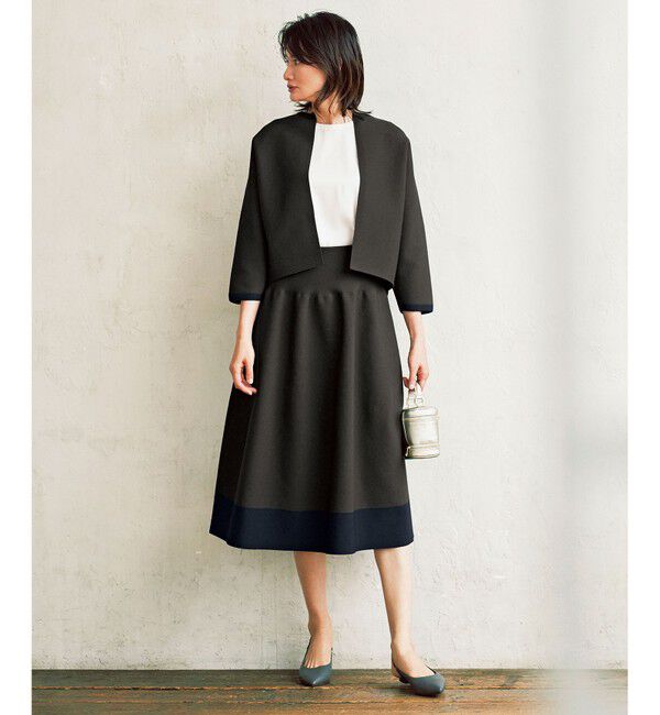 自由区「【洗える】ポリエステルホールガーメントボレロ ニット」|カーディガン|